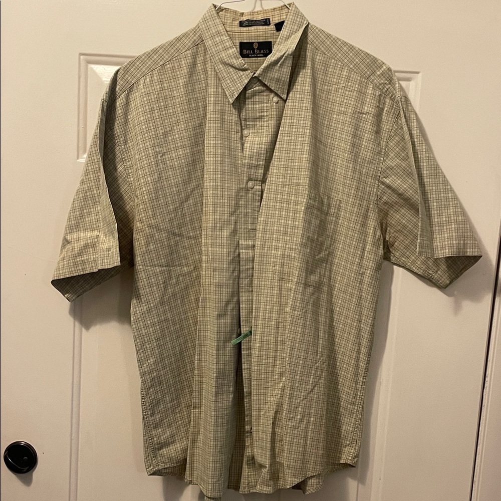 BILL BLASS GREEN CHECKERED SHIRT!! XL​​
